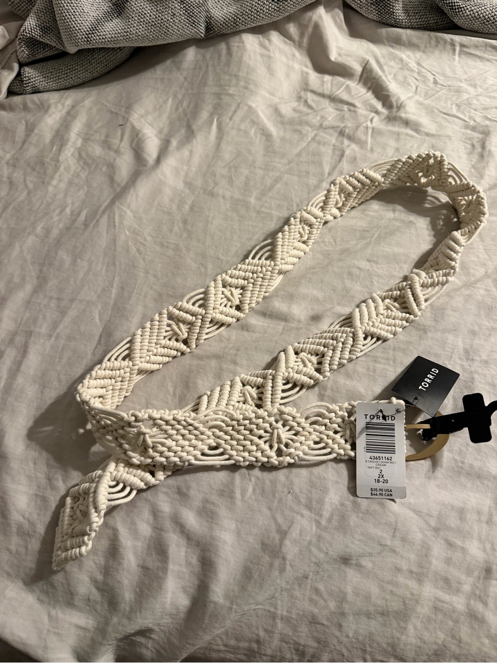 torrid Cream Macramé Braided Waist Belt